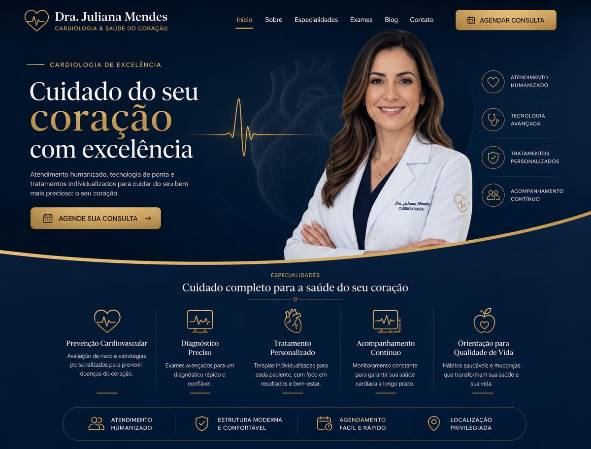 Conceito de página para Cardiologia